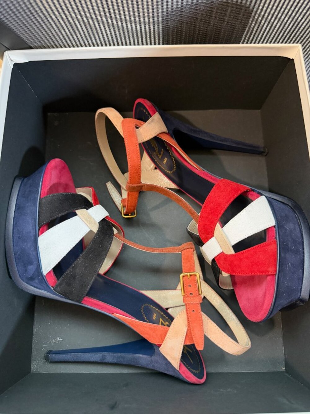 YSL Tribute 105 Multicolor Platform Sandals EU 40 - Picture 9 of 11